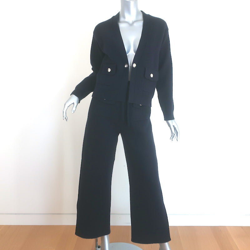 Chanel 24P Cashmere Reversible Cardigan &amp; Wide Leg Pants