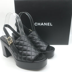 Chanel 24P Quilted Leather Platform Slingback