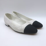 Chanel 24S Bicolor Cap Toe Metallic Tweed Ballet Flats