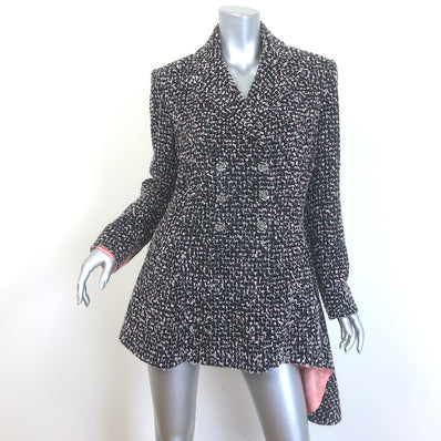 Chanel Asymmetric Ruffled Tweed Double Breasted Jacket 