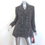 Chanel Asymmetric Ruffled Tweed Double Breasted Jacket Black/Pink Size 42