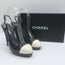 Chanel Bicolor Cap Toe Slingback Platform Pumps Black & White Patent Size 39.5