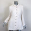 Chanel CC Embroidered Lace-Trim Sequined Tweed Jacket Cream Size 42