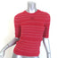 Chanel CC Lurex-Striped Short Sleeve Knit Top Red Cashmere-Blend Size 38
