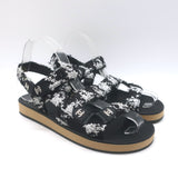 Chanel Crystal-CC Metallic Tweed Dad Sandals 