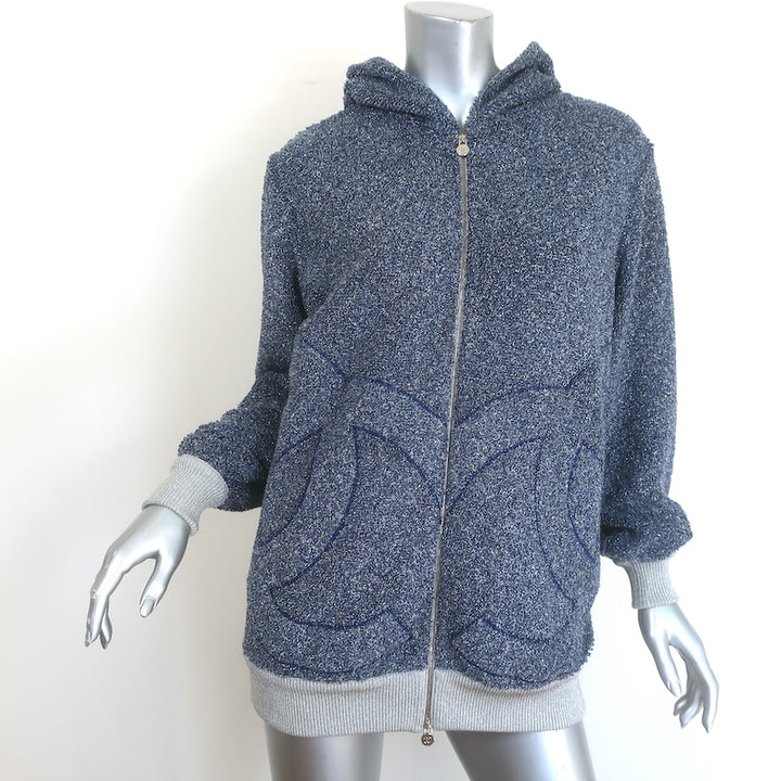 Chanel Interlocking CC Metallic Terry Zip-Up Hoodie 