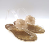 Chanel Jelly CC Camellia Thong Sandals Nude Size 39
