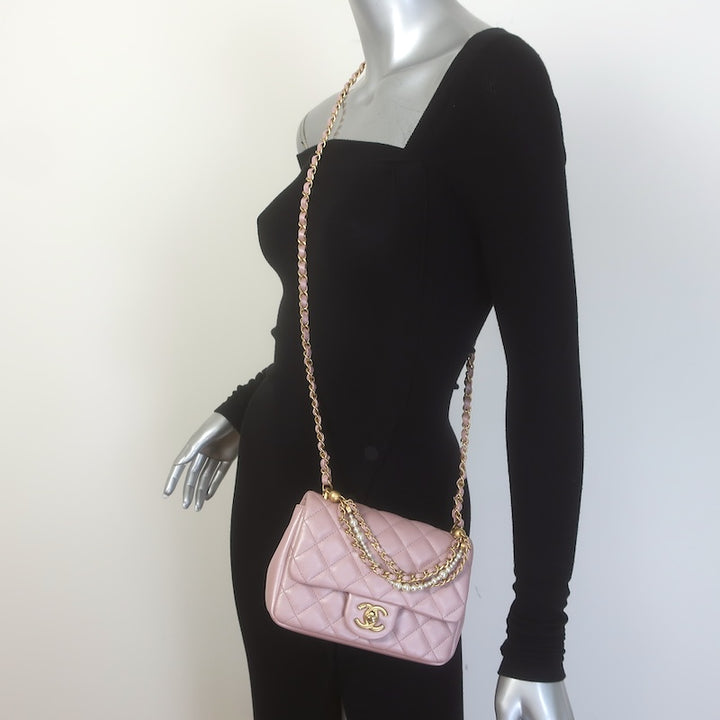 Chanel Pearl Twist Mini Flap Bag Blush 