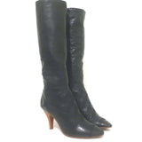 Chanel Quilted Cap Toe Wood Heel Tall Boots