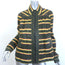 Chanel Striped Zip-Up Rain Jacket Black & Yellow Size 38