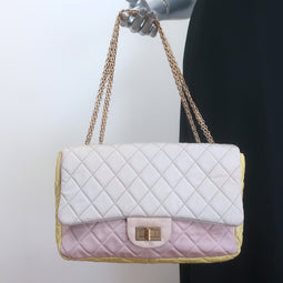 Chanel Tricolor Reissue 2.55 Quilted Faille Jumbo Flap Bag 