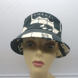 Chanel Window Print Bucket Hat Black & White Canvas Size Medium