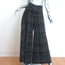 Chanel Windowpane Check Ultra Wide Leg Draped Pants Black Wool-Blend Size 42