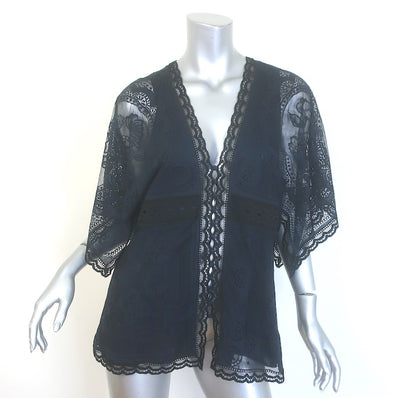 Chloe Button-Front Floral Lace Blouse 