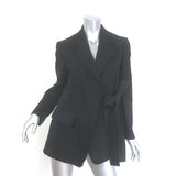 Chloe Frayed-Edge Paneled Wrap Blazer Black 
