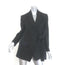Chloe Frayed-Edge Paneled Wrap Blazer Black Linen-Blend Size 36