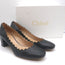 Chloe Lauren Scalloped Leather Pumps Black Size 40