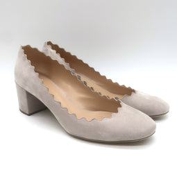 Chloe Lauren Scalloped Suede Pumps