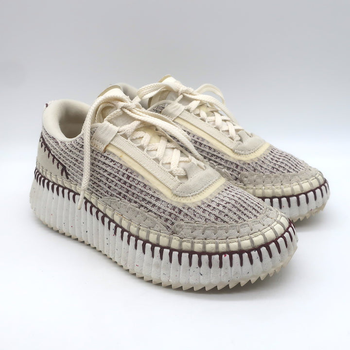 Chloe Nama Mesh Speckled-Platform Sneakers 