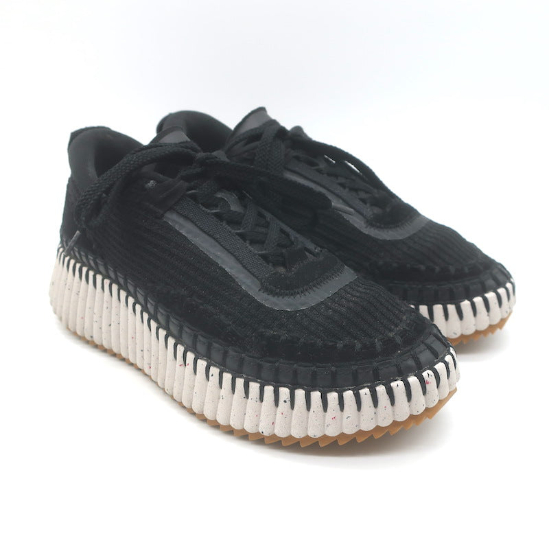 Chloe Nama Speckled-Platform Mesh Sneakers 
