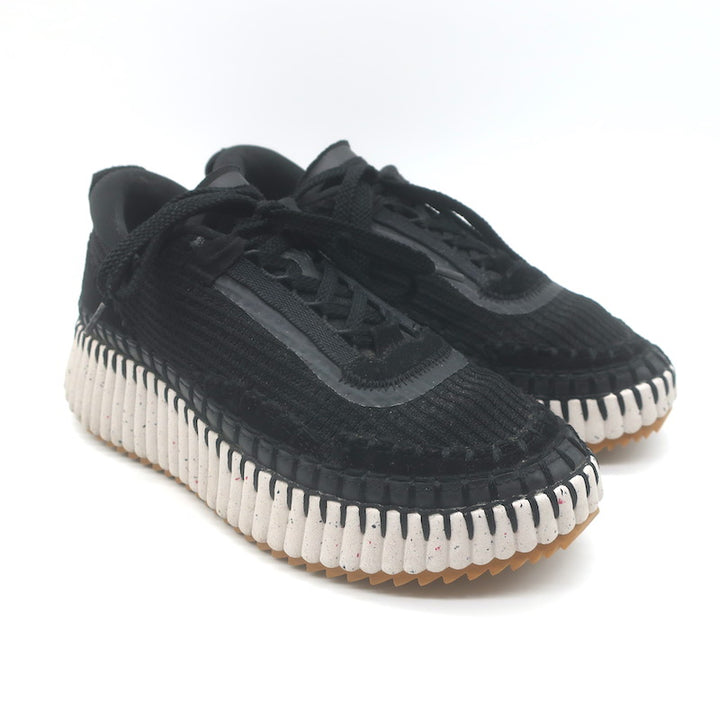 Chloe Nama Speckled-Platform Mesh Sneakers 
