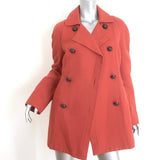 Chloe Pea Coat Brick Red Wool-Blend Size 40 Double Breasted Jacket