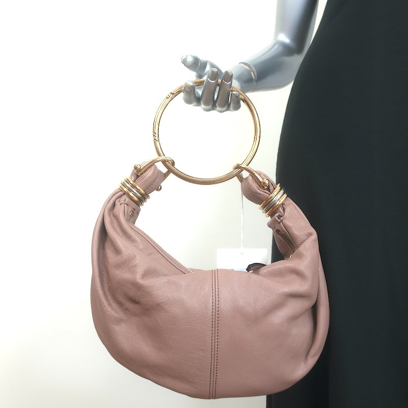 Chloe Small Bracelet Hobo Bag Woodrose Leather Crossbody NEW