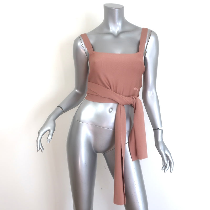 Chloe Tie-Waist Crop Top Misty Coral