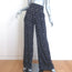 Chloe Wide Leg Pants Navy Micro Tulip Print Crepe Size 40 NEW