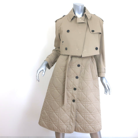 Christian Dior 3-in-1 Macrocannage Trench Coat Dress Beige Cotton Size –  Celebrity Owned