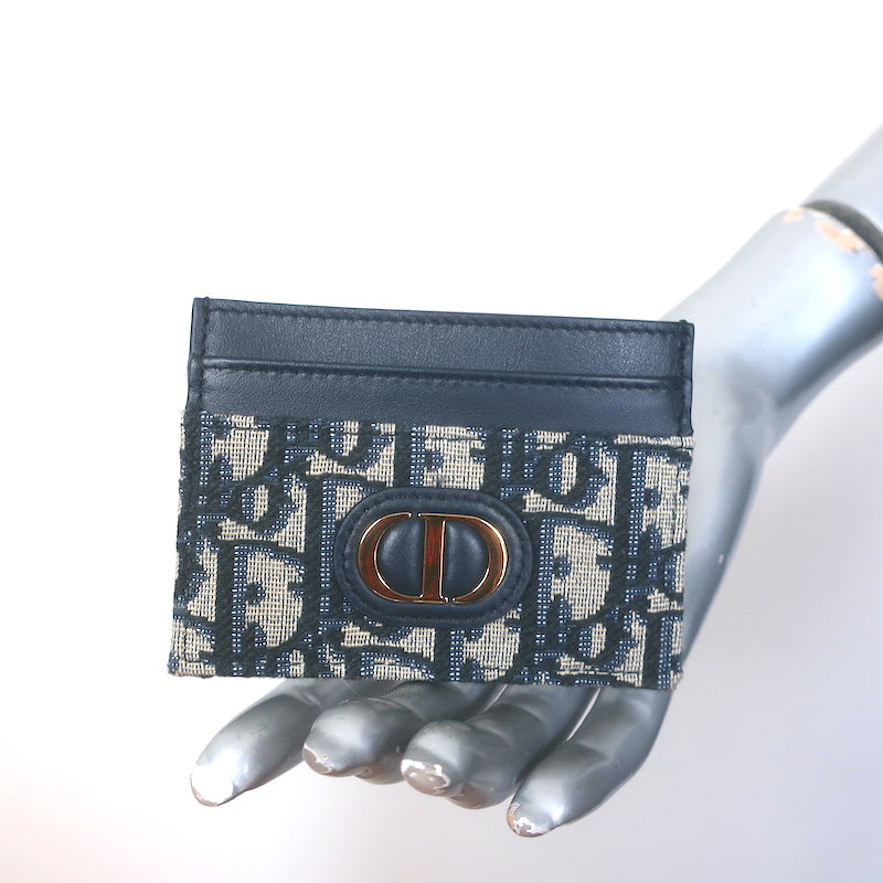 Christian Dior 30 Montaigne Freesia Card Holder Wallet Navy