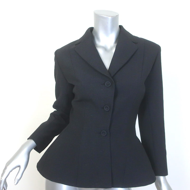 Christian Dior Bar Jacket Black Wool-Mohair Size US 4