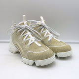 Christian Dior D-Connect Sneakers Gold Technical Knit Size 37.5