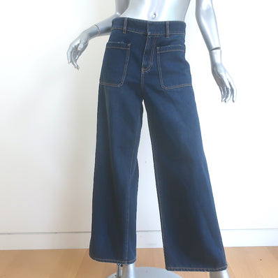 Christian Dior Denim Couture Flared Jeans Deep Blue Cotton Size US 4