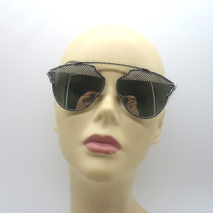 Christian Dior DiorSoRealS Studded Mirrored Brow Bar Sunglasses 