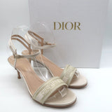 Christian Dior Dway Lurex-Embroidered Ankle Strap Sandals