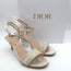 Christian Dior Dway Lurex-Embroidered Ankle Strap Sandals Pale Gold Size 37.5