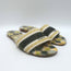 Christian Dior Dway Slides Yellow/Olive Embroidered Cotton Size 40
