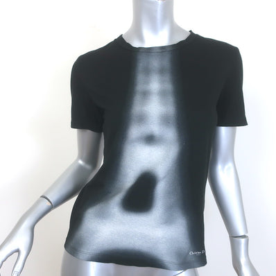 Christian Dior Eiffel Tower T-Shirt Black Cotton-Linen Size Extra Small