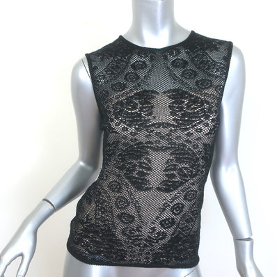 Christian Dior Fishnet Lace Sleeveless Top