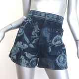 Christian Dior Floral Paisley Print Denim Shorts