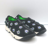 Christian Dior Fusion Floral Beaded Low Top Sneakers Black Mesh Size 37.5