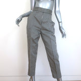 Christian Dior Gingham High Rise Cropped Pants Black/White Silk-Cotton Size US 6