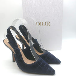 Christian Dior J'Adior Crocodile-Embroidered Velvet Slingback Pumps 