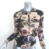 Christian Dior Jeweled-Neck Cardigan Black/Multi Floral Print Size US 6