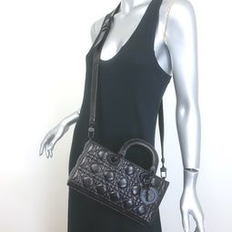 Christian Dior Lady D-Joy Bag Black Cannage Leather Medium Crossbody