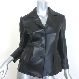 Christian Dior Lamb Leather Bar Jacket Black Size US 6