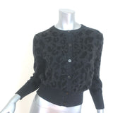 Christian Dior Metallic Leopard Print Cardigan Charcoal Cashmere-Blend Size US 6