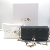 Christian Dior My Dior Talk Phone Pouch Black Cannage Leather Crossbody Bag NEW