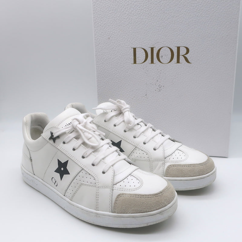 Christian Dior Ors Star Sneakers White Leather Size 35
